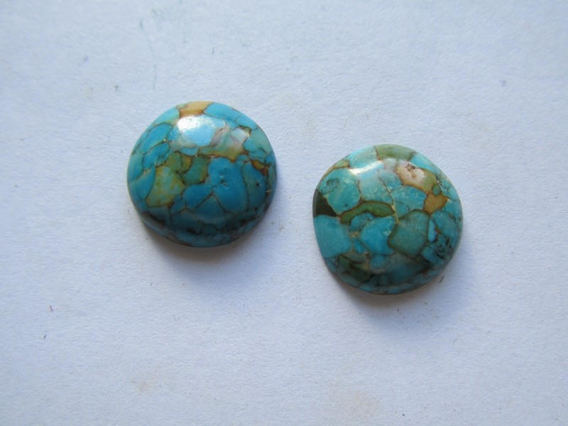 (image for) 17mm Blue Mosaic Round Cabs ( 2pcs) # CAB-45